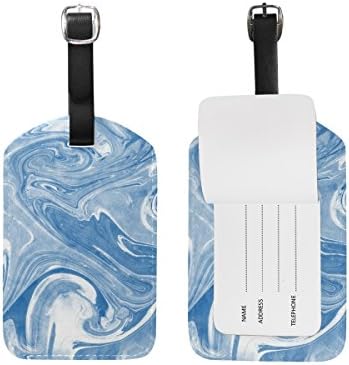 Jeansame Luggage Tags Suitcase Labels Travel Baggage Tag Abstract Marble Striped Wave Ocean Sea