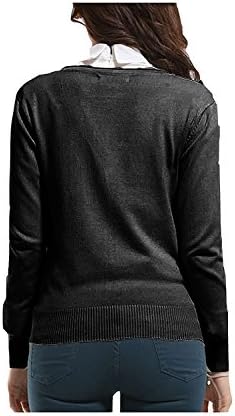 Winfon Women's Long Sleeve V-Neck Cotton Button up Knit Cardigan Sweater Jumpers Coats Outwear Top