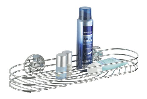 WENKO 18772100 Turbo-Loc Maxiablage - Befestigen ohne bohren, Stahl, 38 x 6 x 11.5 cm, Chrom