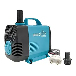 amiciTools 45W Submersible Water Pump with Adjustable Flow Rate, 2 Nozzle 1m Long Power Cord for Cooler Aquarium Fountain (800L/H, 2.8m)