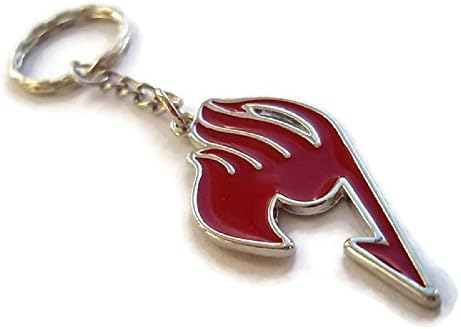 Halo Accessories Anime Fairy Tail Cosplay silver plated Red enamel keyring