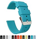 Barton Watch Bands Silikon Schnellverschluß.- Wählen Sie Farbe & Breite (16mm, 18mm, 20mm or 22mm) aquamarinblau 22mm Uhren Armband