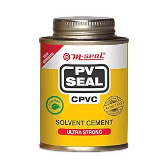 Pidilite M-Seal PV Seal CPVC Solvent Cement Ultra Strong for CPVC and UPVC Pipes and Fittings (100 ml, Tin Can, Yellow) with Brush Inside