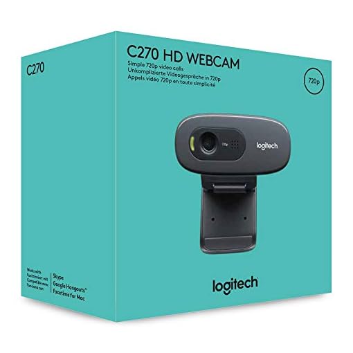Logitech C270 HD Webcam, HD 720p/30fps, Widescreen HD Video Calling, HD Light Correction, Noise-Reducing Mic, for Skype, FaceTime, Hangouts, WebEx, PC/Mac/Laptop/MacBook/Tablet - Black - Image 6