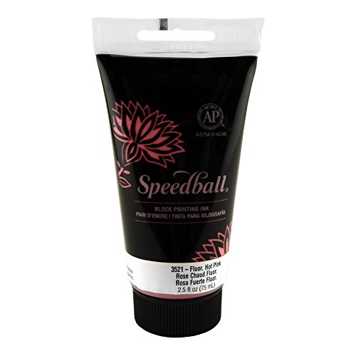 Speedball75ml 2.5oz Water-Soluble Block Ink Fluorescent Hot Pink, for Block Printing, Lino, Screen Printing, for Artists
