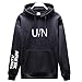 Produktbild SHINEHUA Herren Basic Kapuzenpullover, Herren Herbst Winter Langärmelig Brief gedruckt Sweatshirt-Tasche Hoodie Tops Pullover Hoodie Jacke Sweatjacke Sweatshirt Sweater (Schwarz,XXXXL)