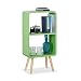 Produktbild Relaxdays Standregal mit 2 Fächern, schmales MDF Bücherregal ohne Schubladen, Wohnzimmer Regal mit Holzbeinen, grün