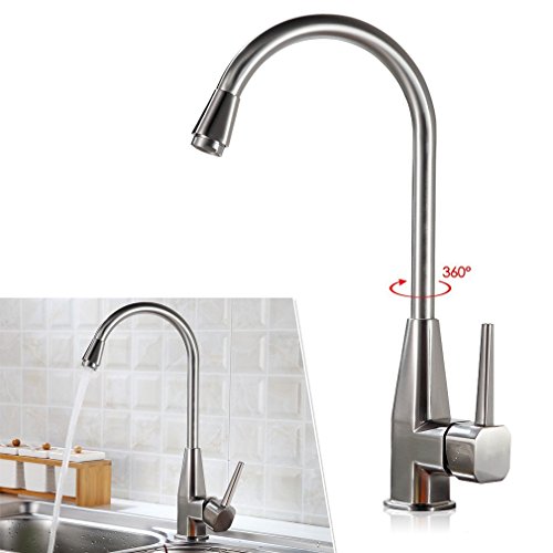 Auralum® Chrom Küchenarmatur Mischbatterie Armatur Kupfer Wasserhahn - 7