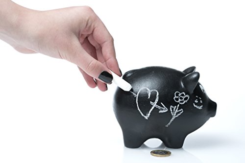 Blacky - Sparschwein zum Beschriften mit Kreide versch. Größen | Keramik Spardose - Handgearbeitet | | Sparbüchse