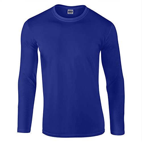 Gildan Men's Soft Style Long Sleeve T-Shirt - Royal, Large, 100% Cotton - View #2