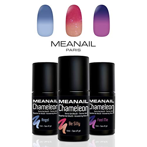 Vernis à ongles semi-permanent Chameleon ? 3 vernis évolutifs : Angel/Be Silly/Feel Me  Capteurs thermo-réactifs chaud et froid ! Méanail Paris  Vegan