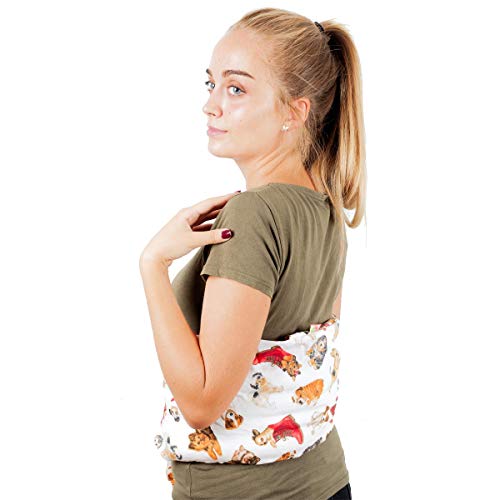 Faja térmica lumbar de semillas para microondas (60x20 cm) Hecha con tela de algodón 100%, con funda lavable y olor relajante a lavanda. Saco térmico para la espalda ST10 (Perritos)