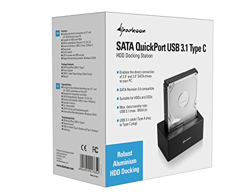 Sharkoon 4044951017652 SATA QuickPort USB 3.1 Type C Dockingstation - 5