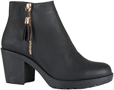WOMENS LADIES CHELSEA MID HIGH HEEL BOOTIES HEELED BLOCK PLATFORM WINTER ANKLE BOOTS SIZE 3-8