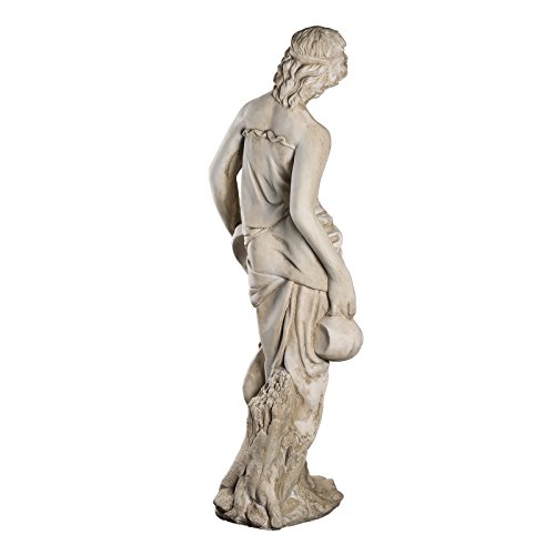 Wetterfeste Riesige XXL schwere (18 kg) Statue antike Wassertägerin 118 cm hoch SYL-A 14017 Gartenfigur, Dekofigur, Statue, Mythologie, Figur, Büsten, Dekorationsfigur für Innen und Außen, Polyresin , Gartendekoration, Gartenfigur, Skulptur in ANTIKBEIGE - 2