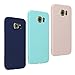 Produktbild Galaxy S6 Hülle Dünn Silikon, Asnlove 3 Pack Handy Schutzhülle für Samsung Galaxy S6 Hülle TPU Silikon Backcover Case Handytasche Einfarbig Telefon-Kasten Tasche Schutz Cover Design Blau/Grün/Rosa