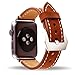 Produktbild Feitb Retro Rindsleder Lederband Ersatzband,Armband,Klassisch Robust und langlebig, Schwarze PVD-Schnalle,für Männer Frauen,für Apple Watch Serie 4/3 38mm (A)