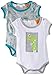 Pumpkin Patch Baby Boys 0-24M 2Pk Croc Bodysuit Romper, Grey (Ash Marle), 3-6 Months