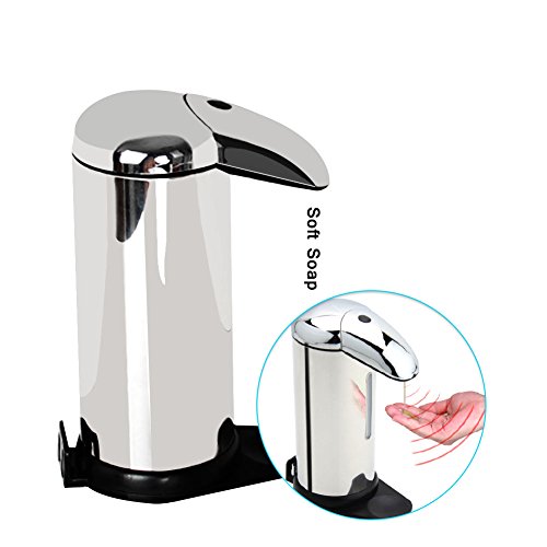 iHomeSet Automatischer Seifenspender/ Desinfektionsspender aus Edelstahl, kompakt, berührungslos, mit einer Hand bedienbar, für Badezimmer und Küche - 7
