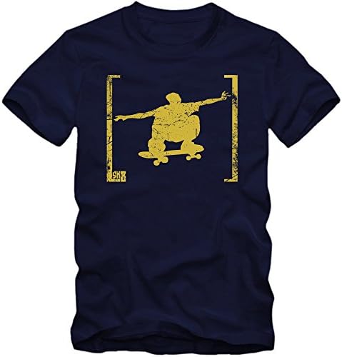 Ollie Skate-T-Shirt | Skateboard | Men | Streetstyle | Vintage | Urban, Colour:Dark Blue (French Navy);Size:Medium