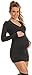 Happy Mama Women's Maternity Stretchy Knitted Tunic Jumper Pullover Sweater 907p (Graphite, 8/14)