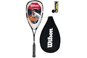 wilson Hyper Marteau 120 PH Squash RAQUETTE + 3 Dunlop Squash balles - NOIR + 3 Pro balles
