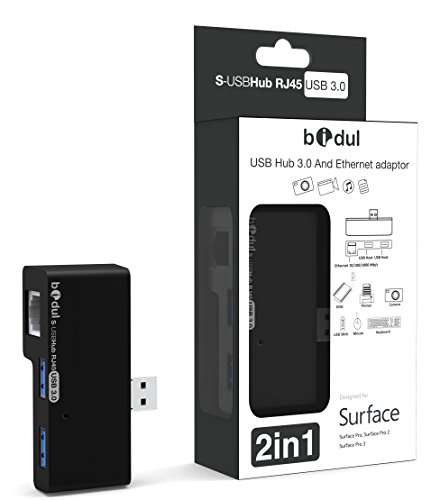 2 port USB3.0 HUB mit 1 RJ45 Port 10/100/1000 Gigabit Ethernet LAN Network Adapter für Microsoft Surface Pro 4, Surface Pro 3, Pro 2 und Pro.