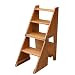 Produktbild PENGFEI Faltbare Stufenleiter Trittleiter Klappleiter Hocker Treppen Massivholz Rückenlehne Stuhl Multifunktion Haushaltsprodukte Blumenstand Schuhregal 4 Schritte 2 Farben 40x64x92cm