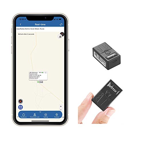 TKSTAR Mini GPS Tracker,Localizzatore GPS Posizionamento WIFI in Tempo Reale GPS Tracker per Auto da Antifurto per Borse a Portafoglio da Scuola per Bambini Documenti Importanti Finder Perso con APP