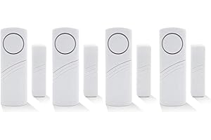 Wireless Home Security Alarm System DIY Kit - Magnetic Sensor - Guardian Protector - Window Glass Vibration Security Burglar Alarm for Homes, Cars, Sheds, Caravans, Motorhomes - Price Xes (Set of 4)