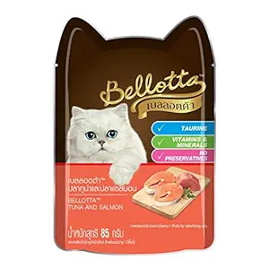 Bellotta Cat Food, Tuna and Salmon, 85 g Pouch (Pack of 3)