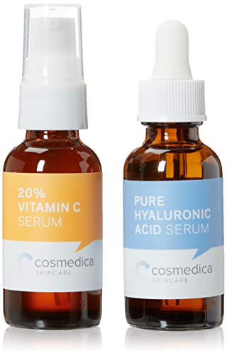 Cosmedica Skincare - Conjunto de sérum y ácido hialurónico puro y 20% de vitamina C