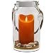 Produktbild Dekovita Geschenkidee 30cm Dekoglas LED-Echtwachs Kerze orange m bewegter Flamme u Deko-Sand Ostern Muttertag Geburtstag