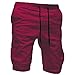 Produktbild Karinao Herren Sport Joggen und Training Shorts Einfarbig Fashion Fitness Kurze Hose Cargo Shorts Bermuda Reißverschlusstasch(M,Rot)