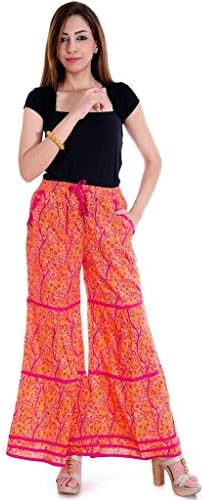 Cotton Printed Tier Plazzo Pant with Pockets