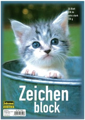 4 Zeichenblöcke / Malblock mit je 20 Blatt / je 1x Pferd, Katze, Tiger, Papagei - 3