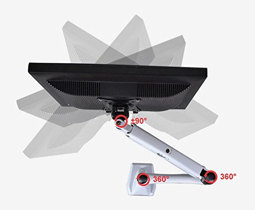 HFTEK® DS112F Monitor Standfuß Halterung Halter Tischhalterung Stand für TFT LED LCD Bildschirm Monitor 15 – 27 Zoll mit VESA 75 / 100 (DS112F Schwarz) - 5