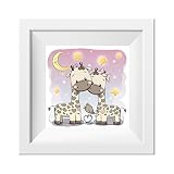 nikima Schönes für Kinder 012 Kinderzimmer Bild Giraffen Poster Plakat Quadratisch 20 x 20 cm (Ohne Rahmen)