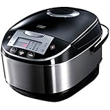 Russell Hobbs 21850-56 Cook Home Multicooker 900 W, 5 l, 11 Kochprogramme, Anti-Kondensations-Deckel, Warmhaltefunktion, schwarz/silber