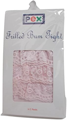 Baby Girls Frilled Bum Tights in PINK (6-12 Months) Frill Back Tights Infant Tights