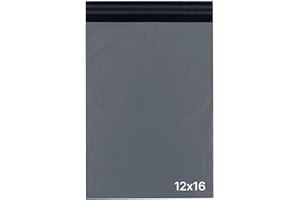 delka Mailing Bags, Durable Grey Poly Mailer Bags, Tear-Resistant Shipping Envelopes for Clothing, Documents, Strong Self-Seal Adhesive, Waterproof & Lightweight (12x16, 25PK)