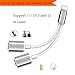 Produktbild Lightning Adapter für iPhone X iPhone 8/8 Plus iPhone 7/7 Plus, 2-in-1 Dual Lightning Aux Kopfhörer und Aufladen Kabel Splitter Female Extender Adapter für Apple iPhone, iPod touch ,Ermöglicht Audiowiedergab, Beantworte den Anruf, Laden und Musiksteuerung, Kompatibel mit iOS10.3 / 11 und neuer (Silber)…