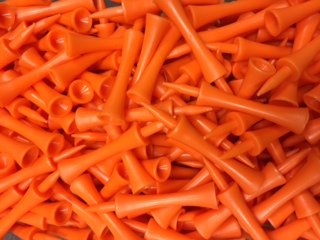 100-x-Masters-Long-Orange-Castle-Golf-Tees-6-Orange-Ball-Markers-dispatched-in-Box