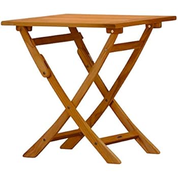 Amazon.de: Fano Teakholz-Klapptisch für den Garten, 70x70cm Wetterfest