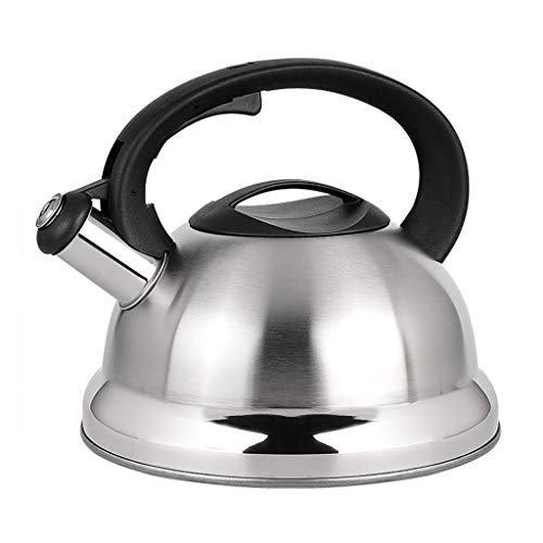 DH Bouilloire En Acier Inoxydable, Bouilloire  Gaz - Cuisinire Domestique Universelle, Rappel De Sifflet (3L / 4L) (Couleur : Couleur en acier inoxydable, taille : 3L)
