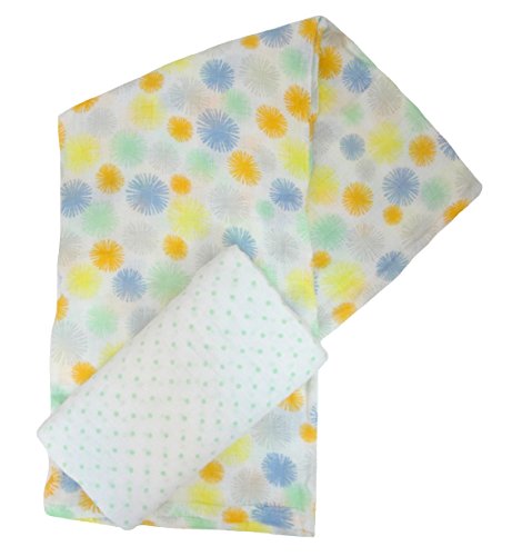Plum Collections Pattern Cotton Muslin Squares Swaddle Wraps (X-Large, Unisex Starburst Design, Pack of 2)