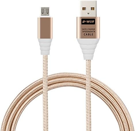 Nylon Braided Charging Cable 3.3FT 1m ZEBLUN Charger Cable Micro USB Cord Data Cable Tangle-Free Ultra-High Lifespan High Speed Android Charge Cable For Samsung HTC Nokia Sony and More-Gold