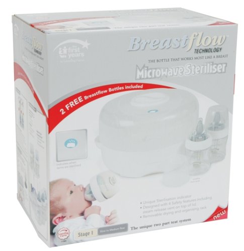 Breastflow Microwave Steriliser with 2 Breastflow 5 oz Bottles