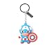 Produktbild Bioworld Marvel Comics Captain America Charakter 3D Anhänger Gummi Schlüsselanhänger (Ke020302Cap) Schlüsselanhänger, 16 cm, Multi