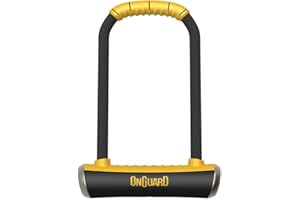 OnGuard Brute LS-8000 Keyed Shackle Bike Lock, Keyed Shackle Bike Locks, High Security & Reliable, Bicycle Lock With Co-Moulded Crossbar, Locks Shackle On Four Sides, Hardened Steel Cycle Lock, D Lock
